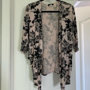 Black and Dusty rose kimono